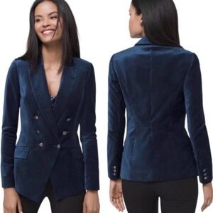 🎤🎉 White House Black Market Navy Double-Breasted Women's Fitted BlazerSz 12P